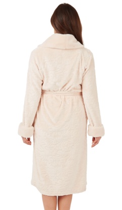 Marlon Shawl Collar Robe With Faux Fur Trim